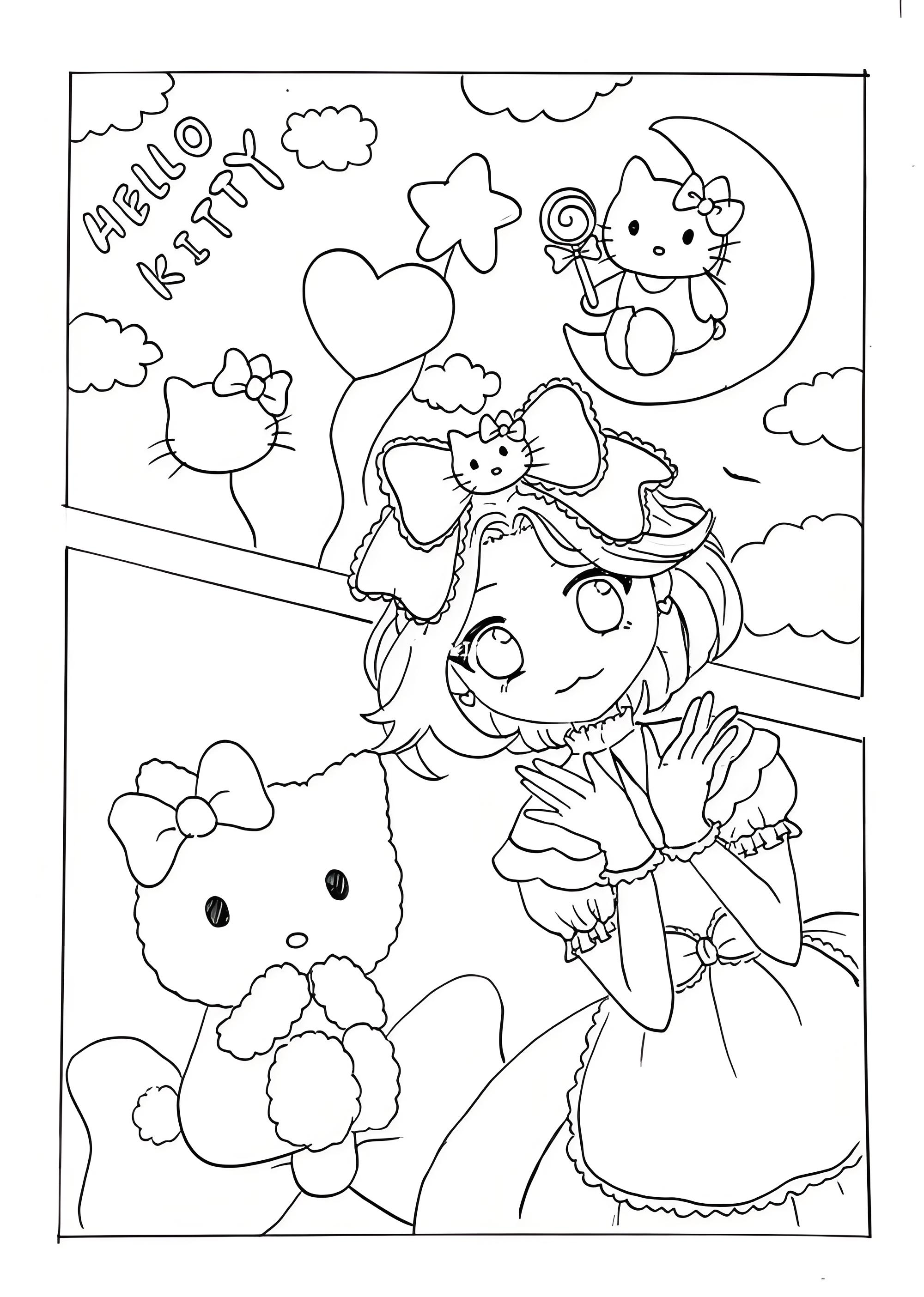 coloring page hello kitty - cute coloring pages for kids