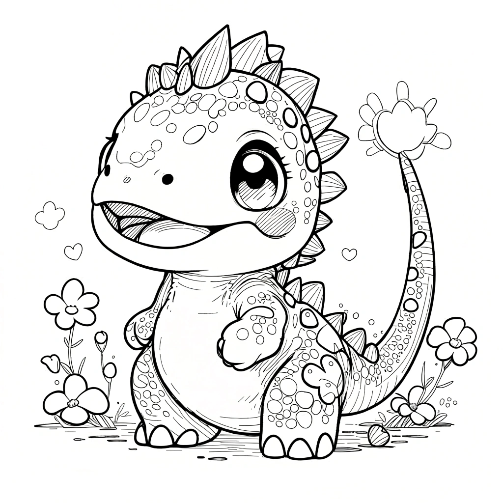 cute dinosaur coloring pages - coloring page for kids