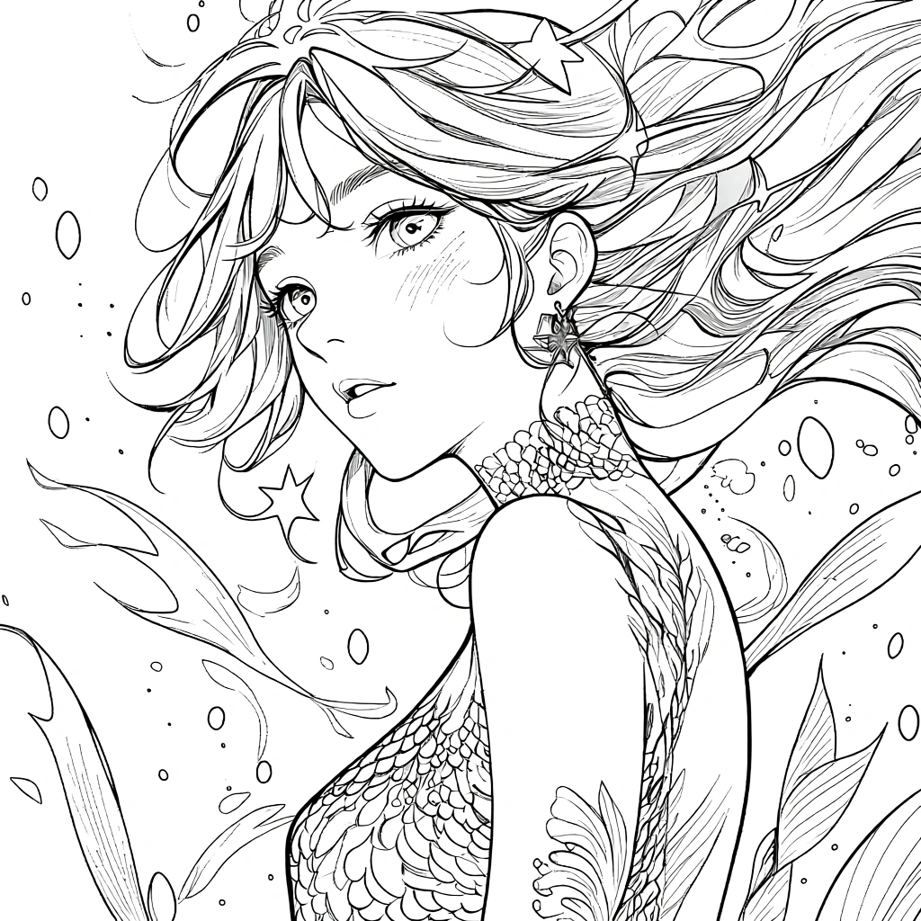 little mermaid color pages - cute coloring pages