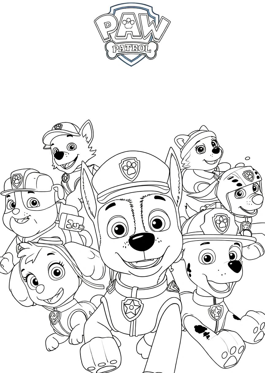 paw patrol coloring page - coloring pages printable