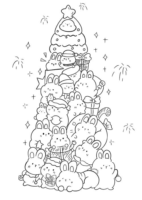 easy christmas coloring pages - coloring book