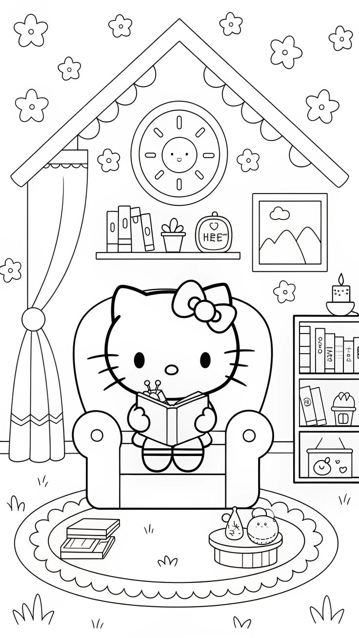 coloring pages hello kitty - coloring page for kids