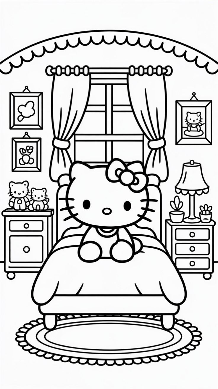 hello kitty coloring page - coloring pages for kids
