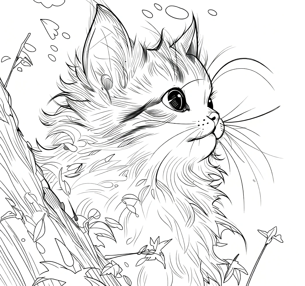 cat color page - coloring pages
