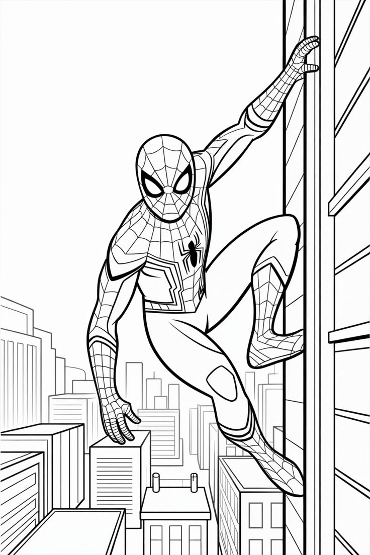 spiderman color pages - cute coloring pages