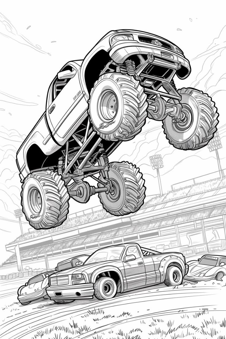 monster truck coloring pages - coloring book