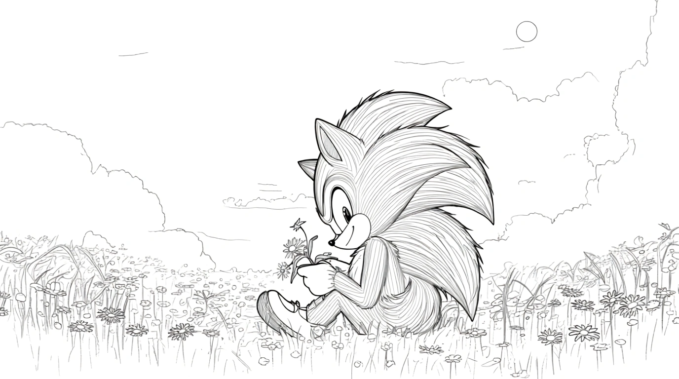 sonic the hedgehog coloring page - adult coloring books